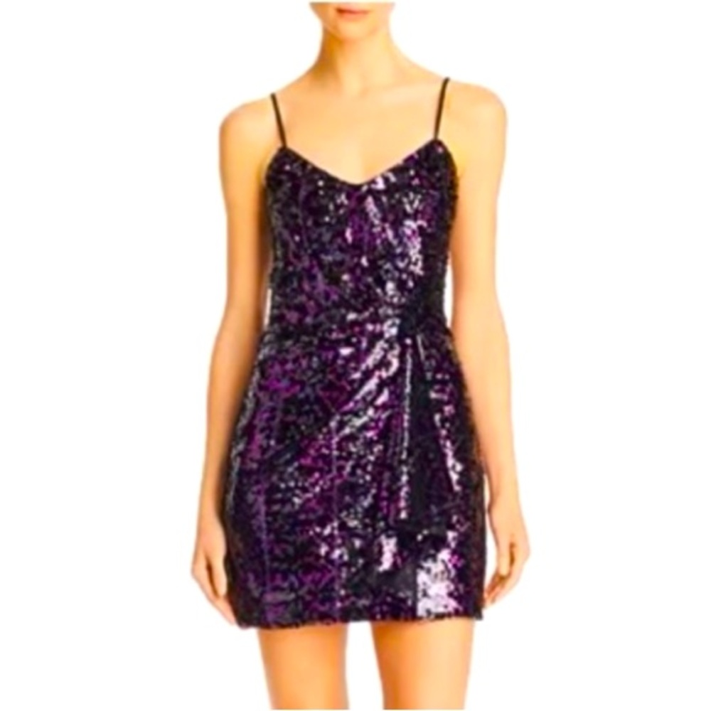 Parker Joanie Sequined Draped Mini Dress